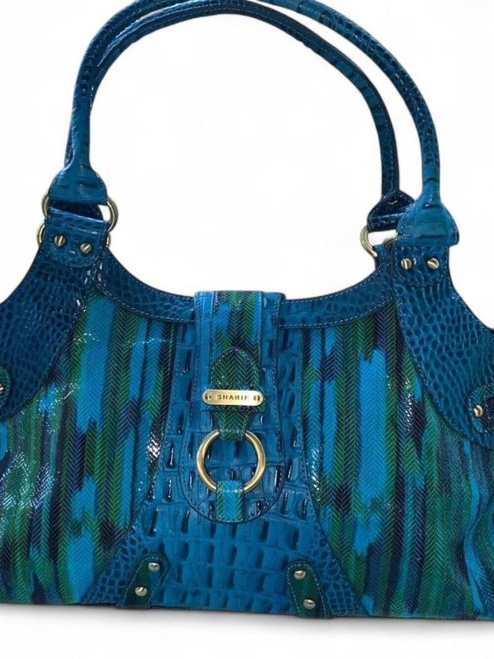 Sharif Textured Leather Tassel Satchel Handbag